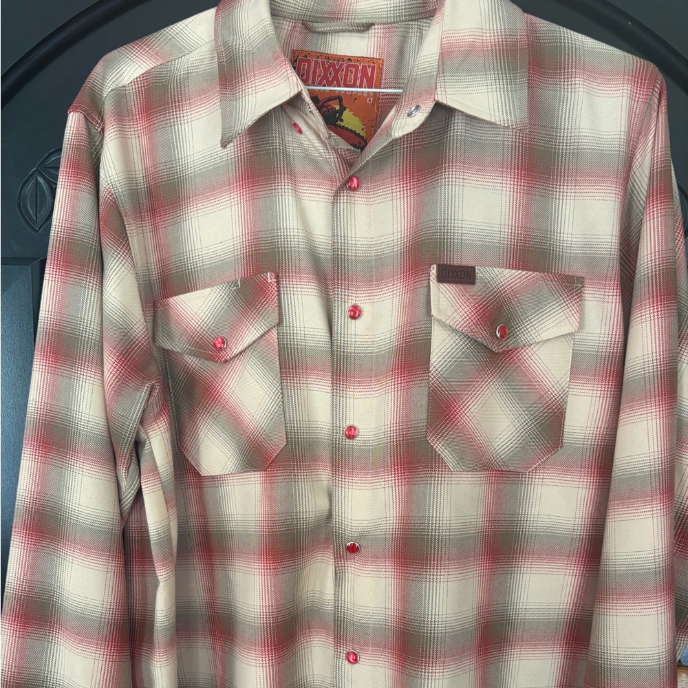 DIXXON Flannel Red and Cream Plaid Shirt LT
